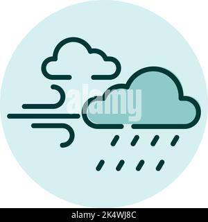 Strong wind forecast, illustration, vector on a white background. Stock Vector