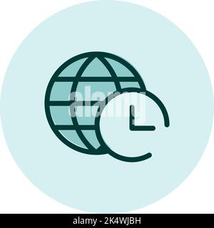 Business time zone, illustration, vector on a white background. Stock Vector