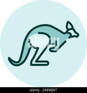 Wild cangaroo, illustration, vector on a white background. Stock Vector