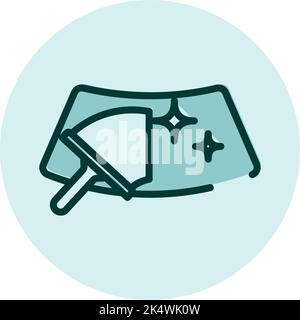 Car windshield cleaning, illustration, vector on a white background. Stock Vector