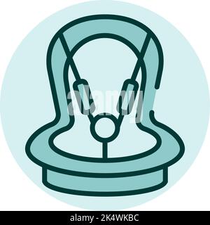 Baby car seat, illustration, vector on a white background. Stock Vector