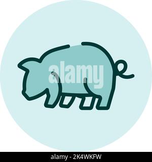 Wild pig, illustration, vector on a white background. Stock Vector