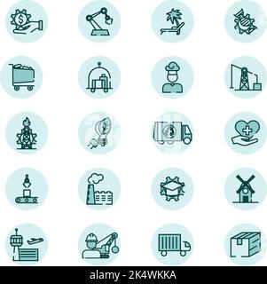Business industry, illustration, vector on a white background. Stock Vector