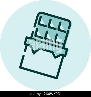 Chocolate bar, illustration, vector on a white background. Stock Vector