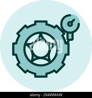Car tire pressure, illustration, vector on a white background. Stock Vector