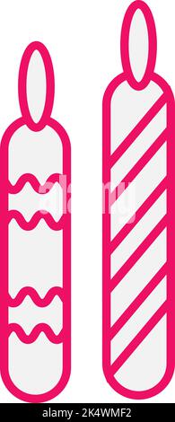 Party candles, illustration, vector on a white background. Stock Vector