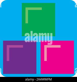 Toy bricks, illustration, vector on a white background. Stock Vector