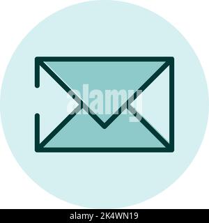 Contacts mail envelope, illustration, vector on a white background. Stock Vector