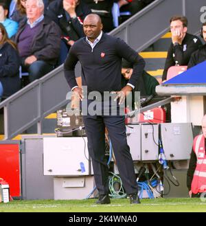 01 Oct 2022 - Crystal Palace v Chelsea - Premier League - Selhurst Park  Crystal Palace Manager Patrick Vieira during the Premier League match against Chelsea. Picture : Mark Pain / Alamy Live News Stock Photo