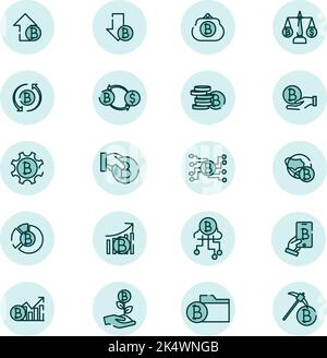 Cryptocurrency elements, illustration, vector on a white background. Stock Vector
