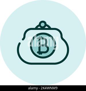 Cryptocurrency wallet, illustration, vector on a white background. Stock Vector
