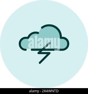 Thunder forecast, illustration, vector on a white background. Stock Vector