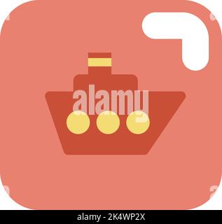 Delivery ship, illustration, vector on a white background. Stock Vector