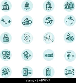Financial service, illustration, vector on a white background. Stock Vector