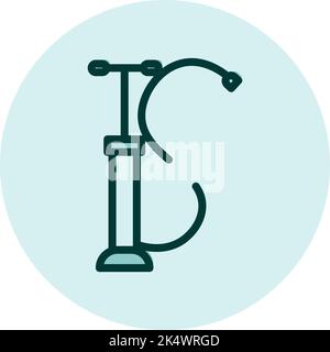 Car tire pump, illustration, vector on a white background. Stock Vector