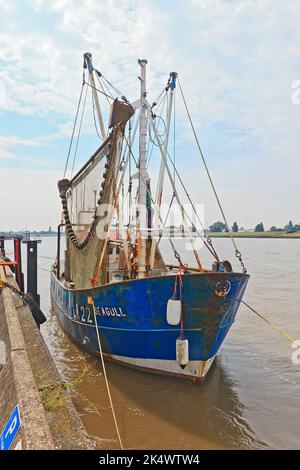 Fishing trawler moored on South Quay on the River Great Ouse at King's Lynn, Norfolk, UK Stock Photo