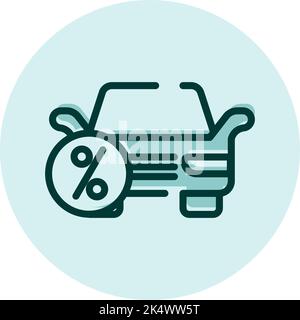 Financial car loan, illustration, vector on a white background. Stock Vector
