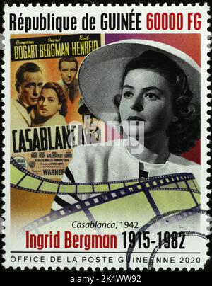 Ingrid Bergman in movie Casablanca on postage stamp Stock Photo