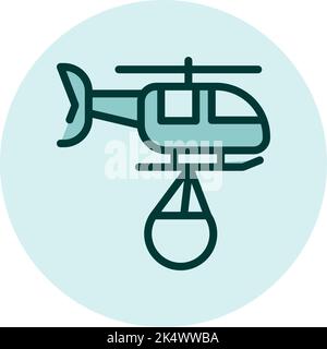 Emergency helicopter, illustration, vector on a white background. Stock Vector