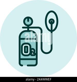 Emergency oxygen, illustration, vector on a white background. Stock Vector