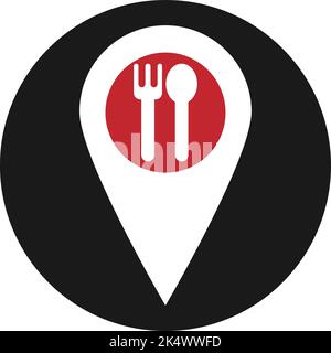 Restaurant location, illustration, vector on a white background. Stock Vector
