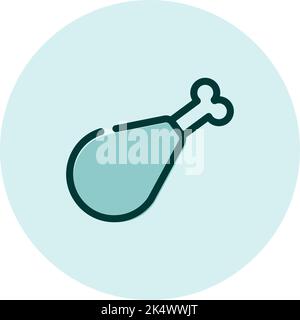 Chicken drum, illustration, vector on a white background. Stock Vector