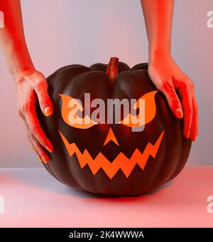 Big Pumpkin Scary Face Halloween Photo Stock Illustration 710535712