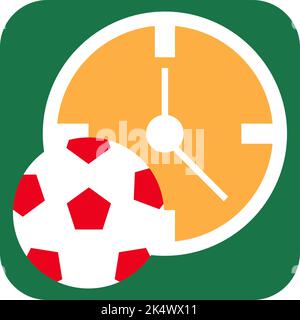 Football game time, illustration, vector on a white background. Stock Vector