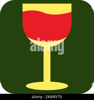 Easter glass of wine, illustration, vector on a white background. Stock Vector