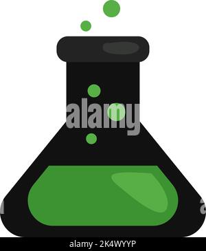 Green potion, illustration, vector on a white background. Stock Vector