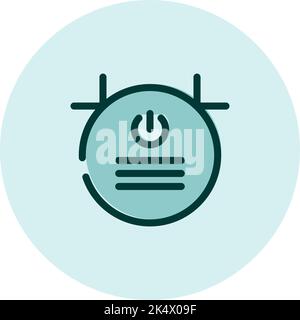Household electronics robot vacuum, illustration, vector on a white background. Stock Vector