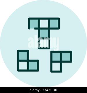 Tetris games, illustration, vector on a white background. Stock Vector