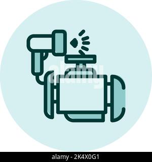 Car engine washing, illustration, vector on a white background. Stock Vector