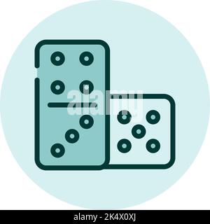 Domino games, illustration, vector on a white background. Stock Vector