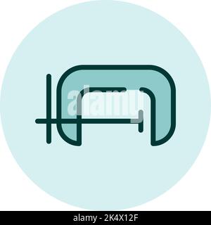 Clamp tool, illustration, vector on a white background. Stock Vector