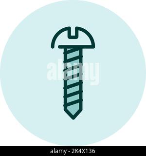 Screw head, illustration, vector on a white background. Stock Vector