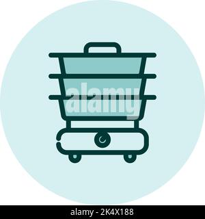 Household electronics pressure cooker, illustration, vector on a white background. Stock Vector