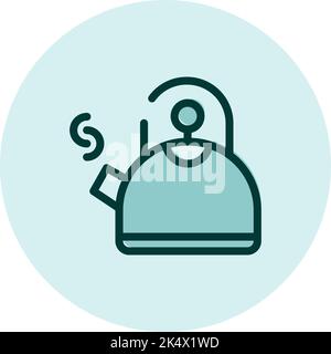 Kitchen water kettle, illustration, vector on a white background. Stock Vector