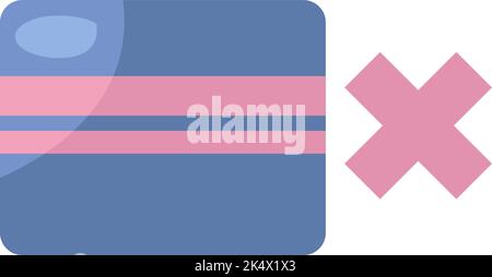 Logistics card cancel, illustration, vector on a white background. Stock Vector