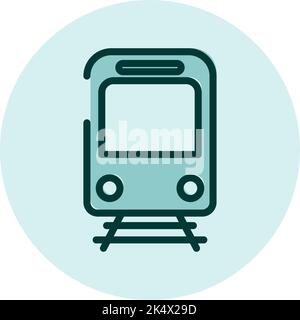 Tram travel, illustration, vector on a white background. Stock Vector