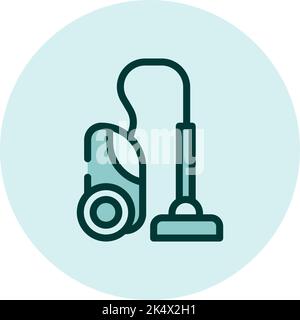 Household electronics vacuum cleaner, illustration, vector on a white background. Stock Vector