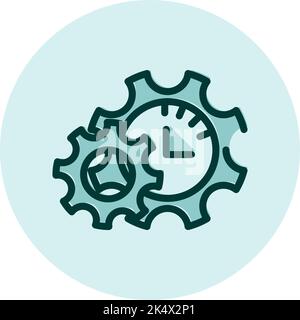 Employee benefits flexible hours, illustration, vector on a white background. Stock Vector