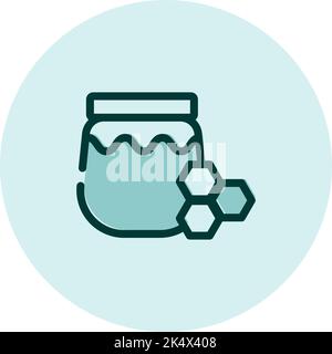 Jar of honey, illustration, vector on a white background. Stock Vector