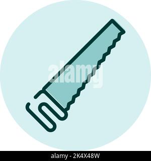 Hand saw, illustration, vector on a white background. Stock Vector