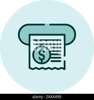 Financial cheque, illustration, vector on a white background. Stock Vector
