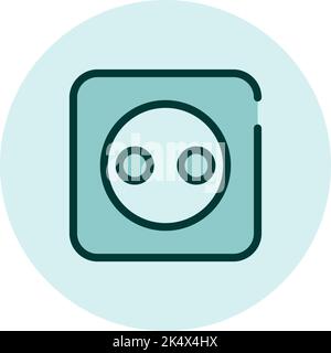Plunger in wall, illustration, vector on a white background. Stock Vector