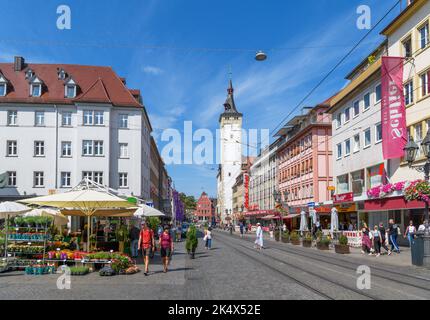 View down Domstrasse in the Altstadt (Old Town), Würzburg, Bavaria, Germany Stock Photo