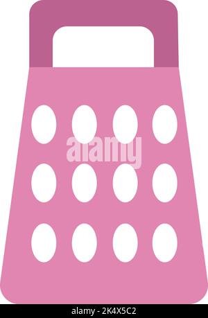 Pink kitchen grater, illustration, vector on a white background. Stock Vector