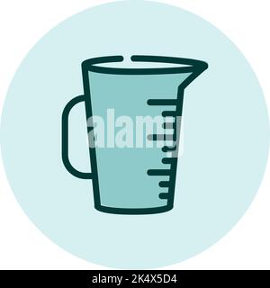 Kitchen measuring cup, illustration, vector on a white background. Stock Vector
