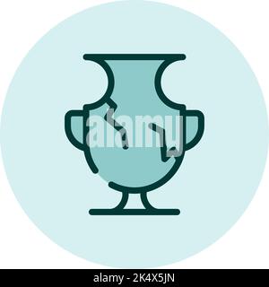 Archeology vase, illustration, vector on a white background. Stock Vector